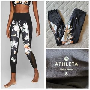Athleta 7/8 Leggings Small Black floral